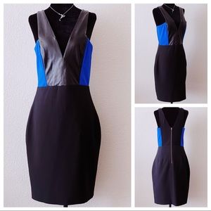 Mason by Michelle Mason Leather Accents Mini Dress